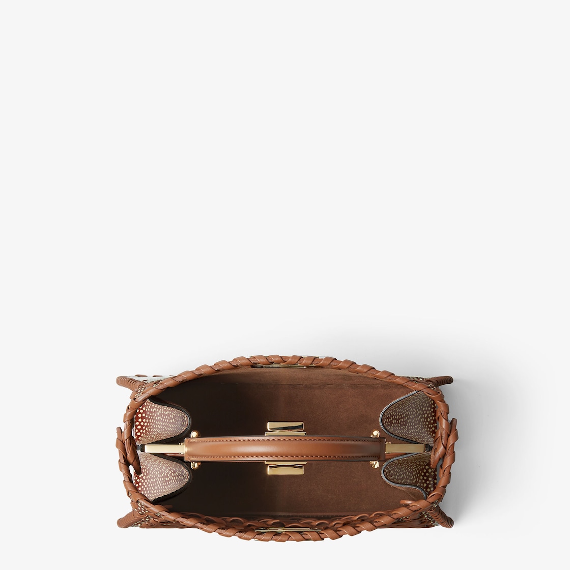 FENDI Peekaboo ISeeU Small Brown interlaced leather bag - Image 2